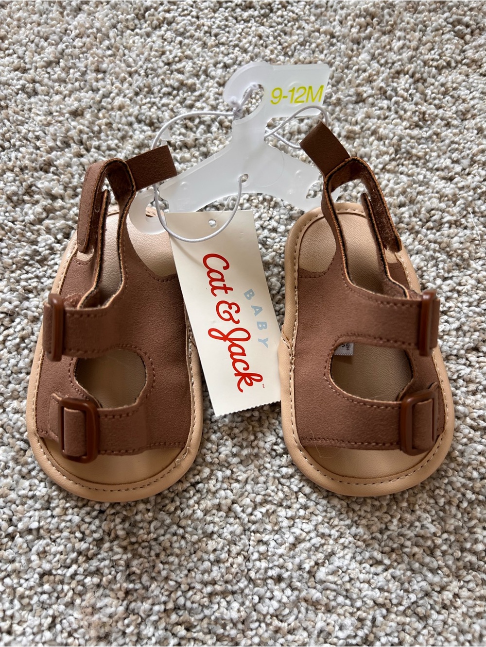 Cat & Jack Brown Baby Toddler Sandals with Buckle Straps